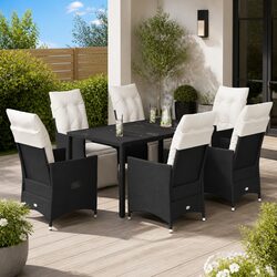 Confidently Stylish 7 Piece Black Dining Set