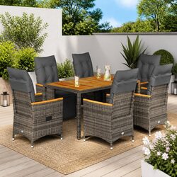 Concise 7 Piece Bistro Set for Your Outdoor Area