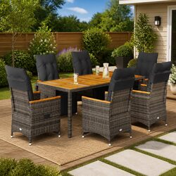 Compact 7-Piece Bistro Set with Cushions for Outdoor Use