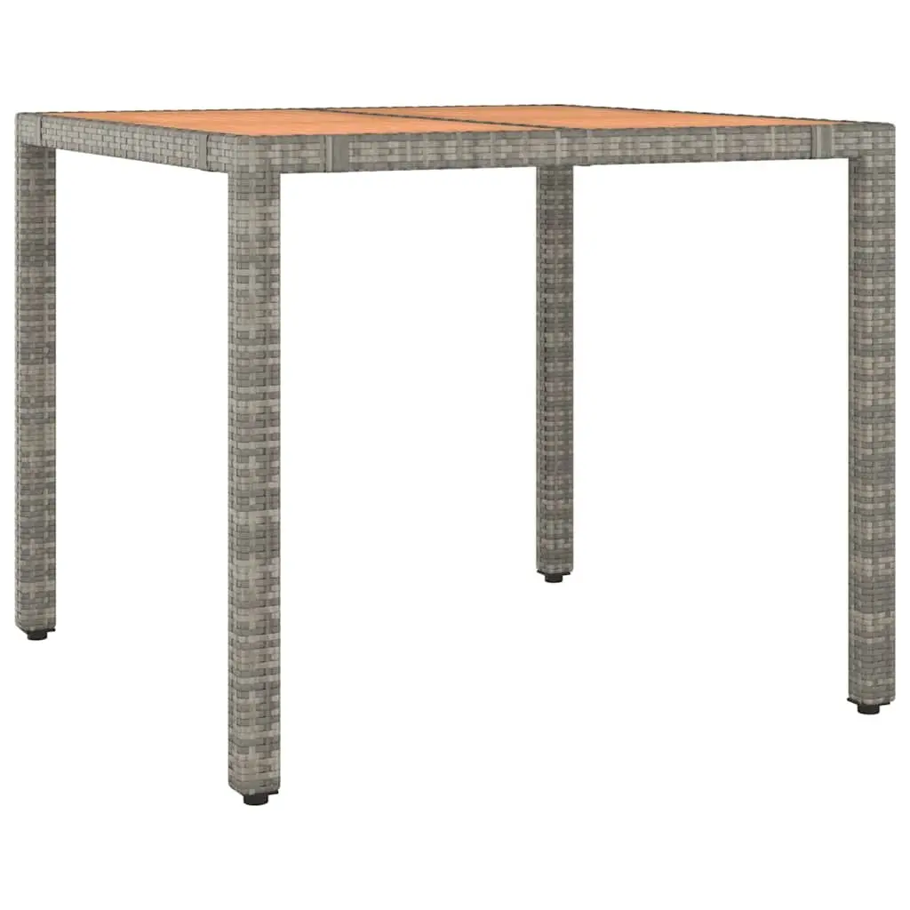 Garden Bistro Set 3 Piece Outdoor Furniture Grey Poly Rattan with Cushions