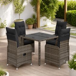 Concise 5-Piece Grey Bistro Set for Your Outdoor Space