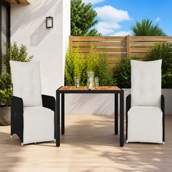 Compact 3 Piece Bistro Set with Adjustable Comfort