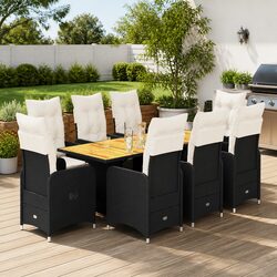 Compact 9-Piece Bistro Set for Outdoor Dining
