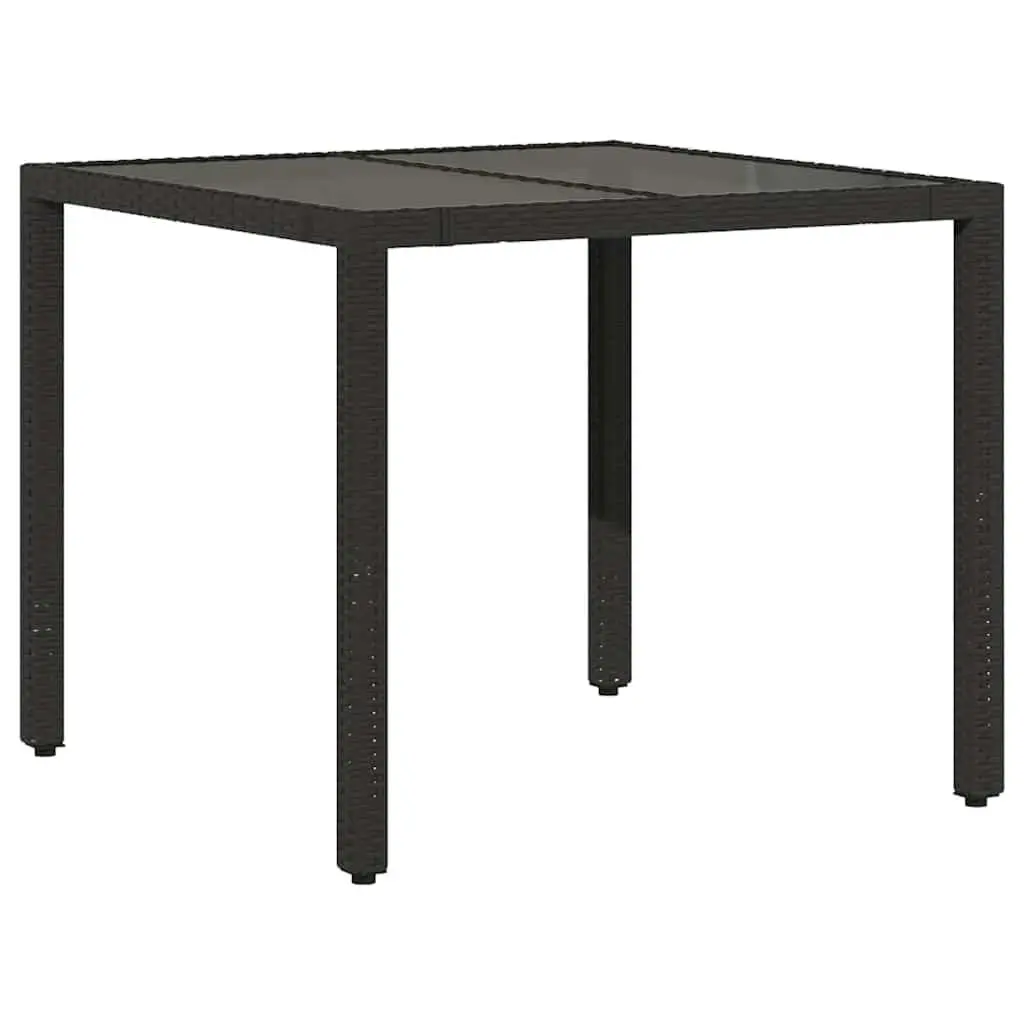 3 Piece Bistro Set Black PE Poly Rattan Adjustable Seating with Cushions