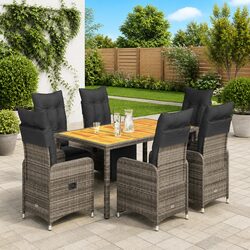 7 Piece Grey Bistro Set: Durable and Comfortable