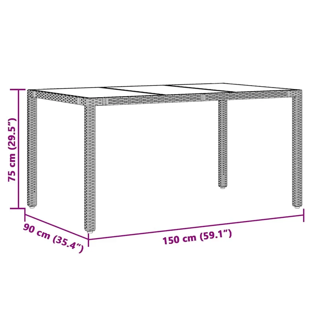 7 Piece Garden Bistro Set Grey Poly Rattan Outdoor Furniture Patio Dining