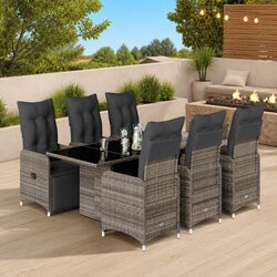 7 Piece Grey Bistro Set - Perfect for Outdoor Gatherings