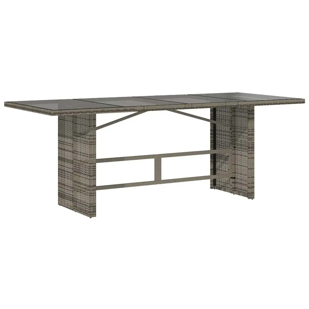 Garden Bistro Set Grey 9 Piece Outdoor Furniture Poly Rattan with Cushions