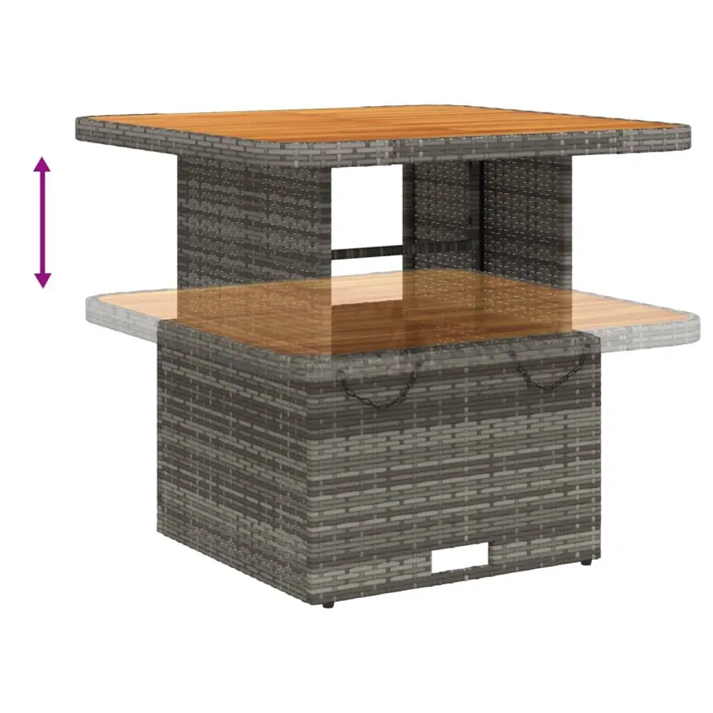 Garden Dining Set Grey 5 Piece Outdoor Furniture Adjustable Cushions