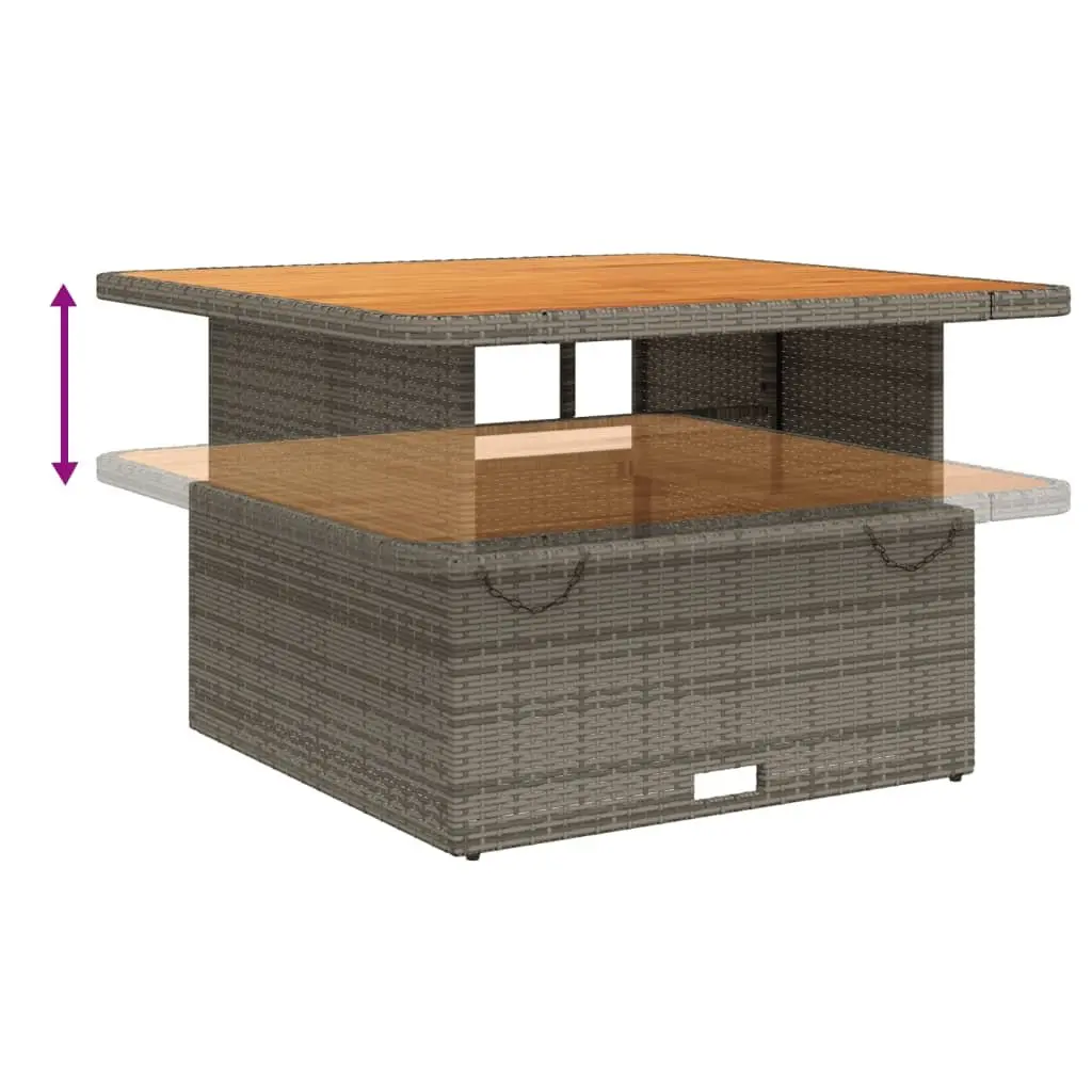 Garden Dining Set 2 Piece Outdoor Furniture Grey Poly Rattan Adjustable Cushions