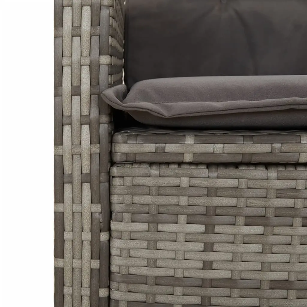 Garden Dining Set 4 Piece Outdoor Furniture Grey Poly Rattan with Cushions