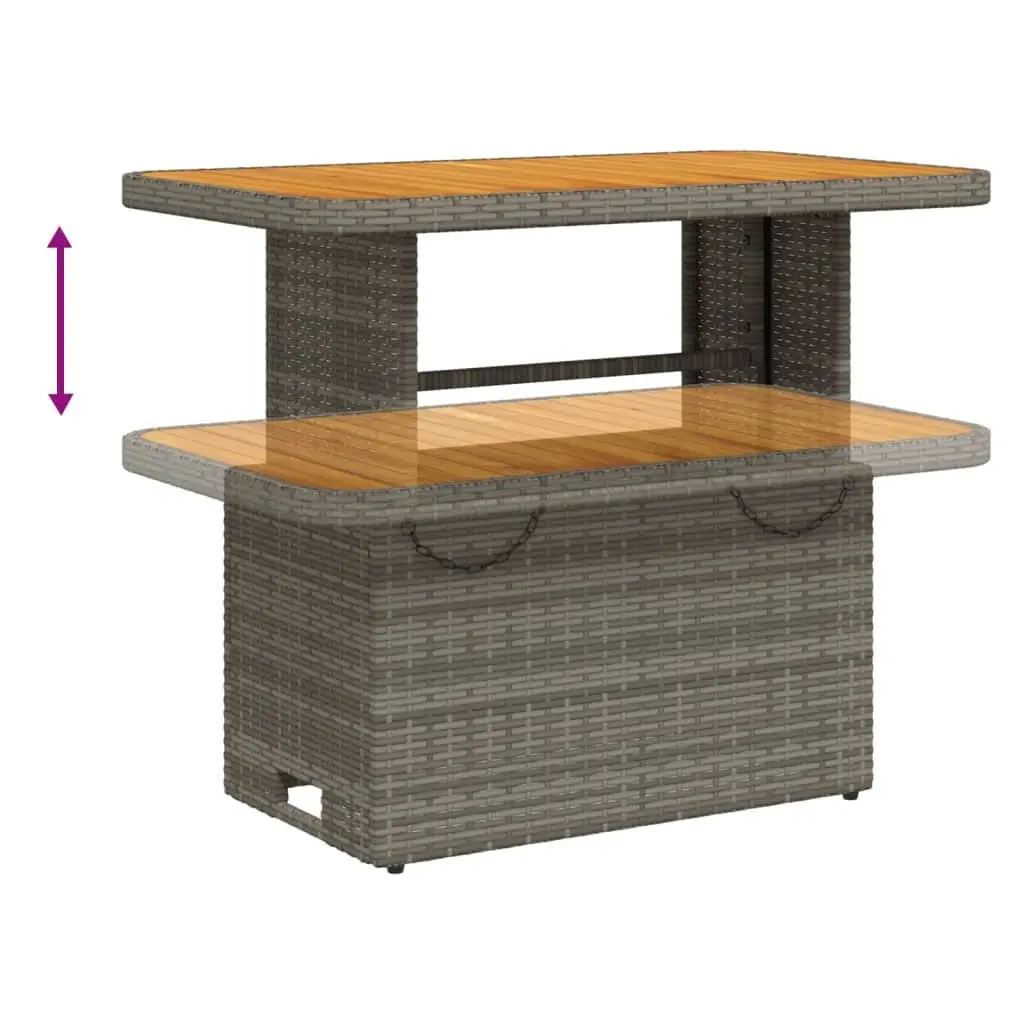 Garden Dining Set 2 Piece Outdoor Furniture Grey Poly Rattan Adjustable Backrest