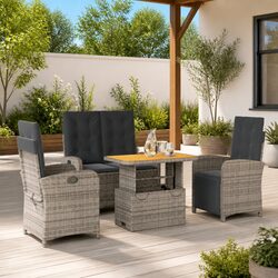 4 Piece Garden Dining Set with Cushions for Outdoor Living