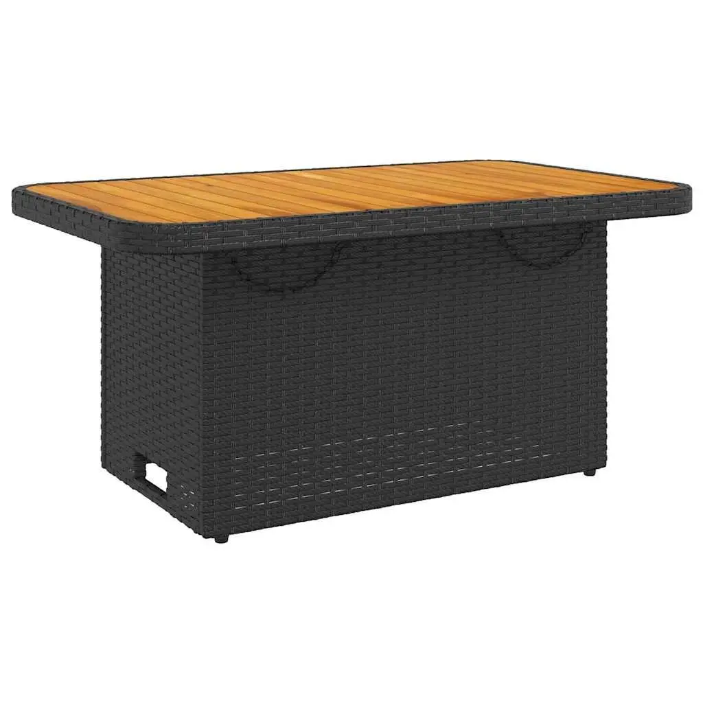 Garden Dining Set 2 Piece Outdoor Furniture Black Poly Rattan Adjustable
