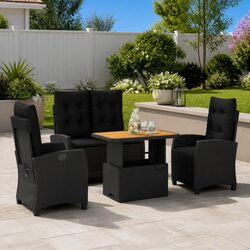 Compact 4 Piece Garden Dining Set for Outdoor Enjoyment