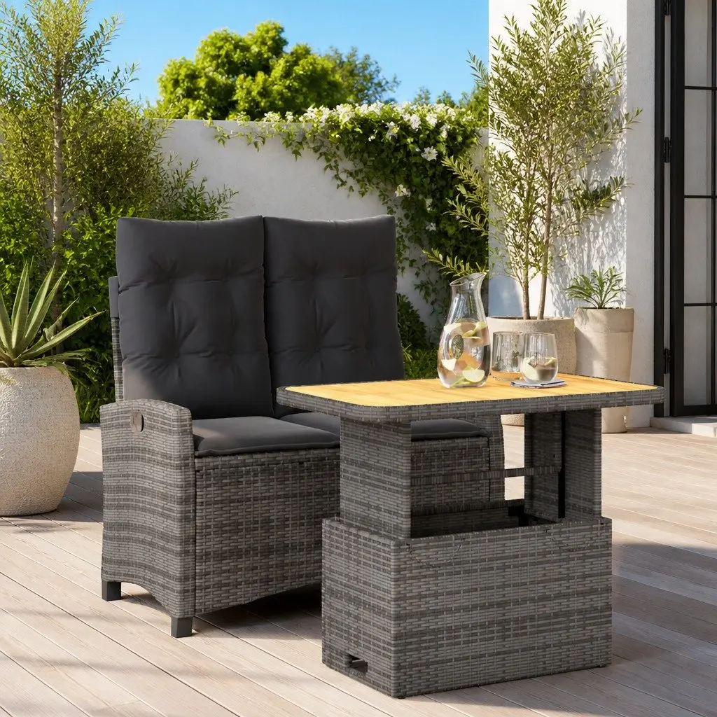 Grey Rattan Garden Dining Set for Outdoor Spaces