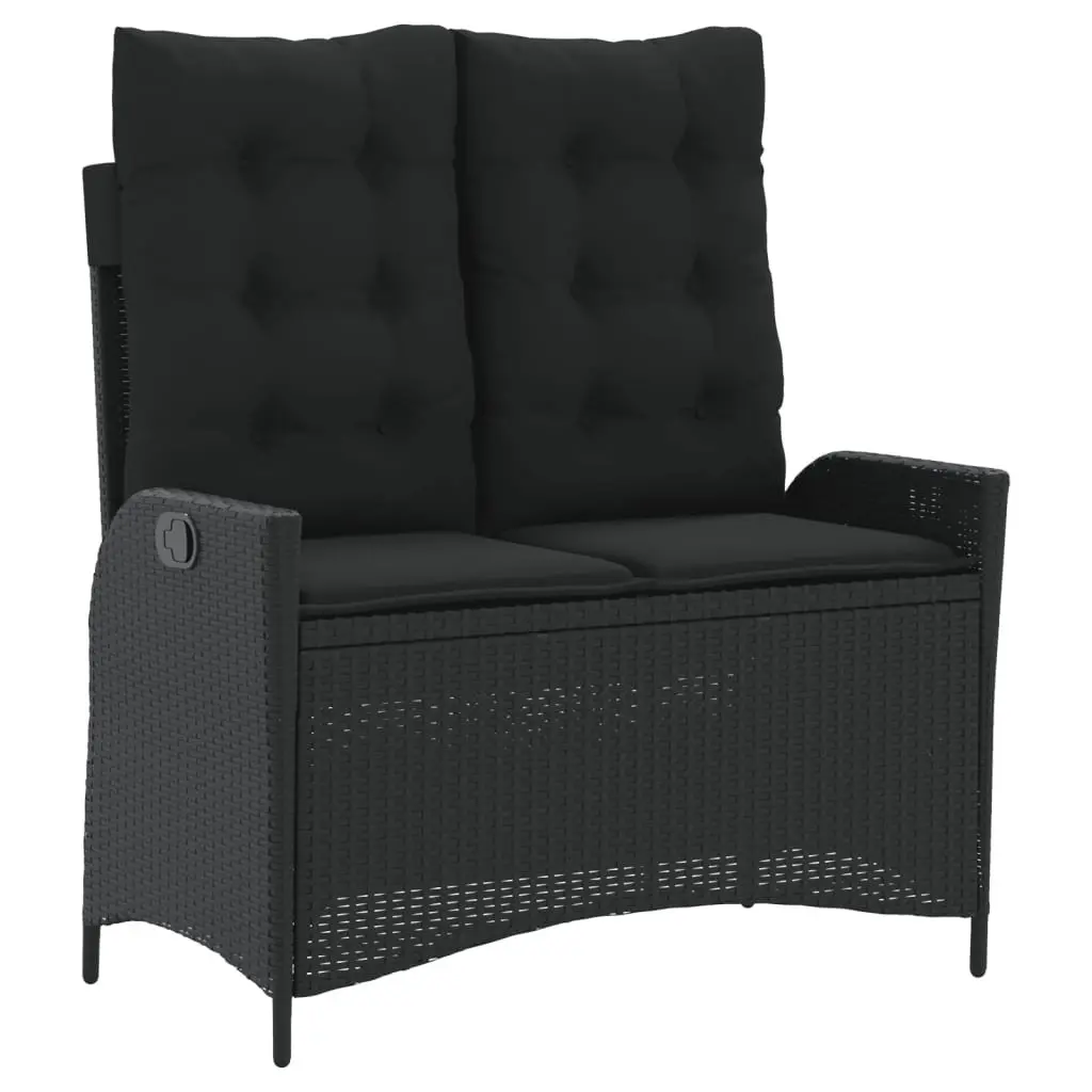 Garden Dining Set 4 Piece Outdoor Furniture Black Poly Rattan with Cushions