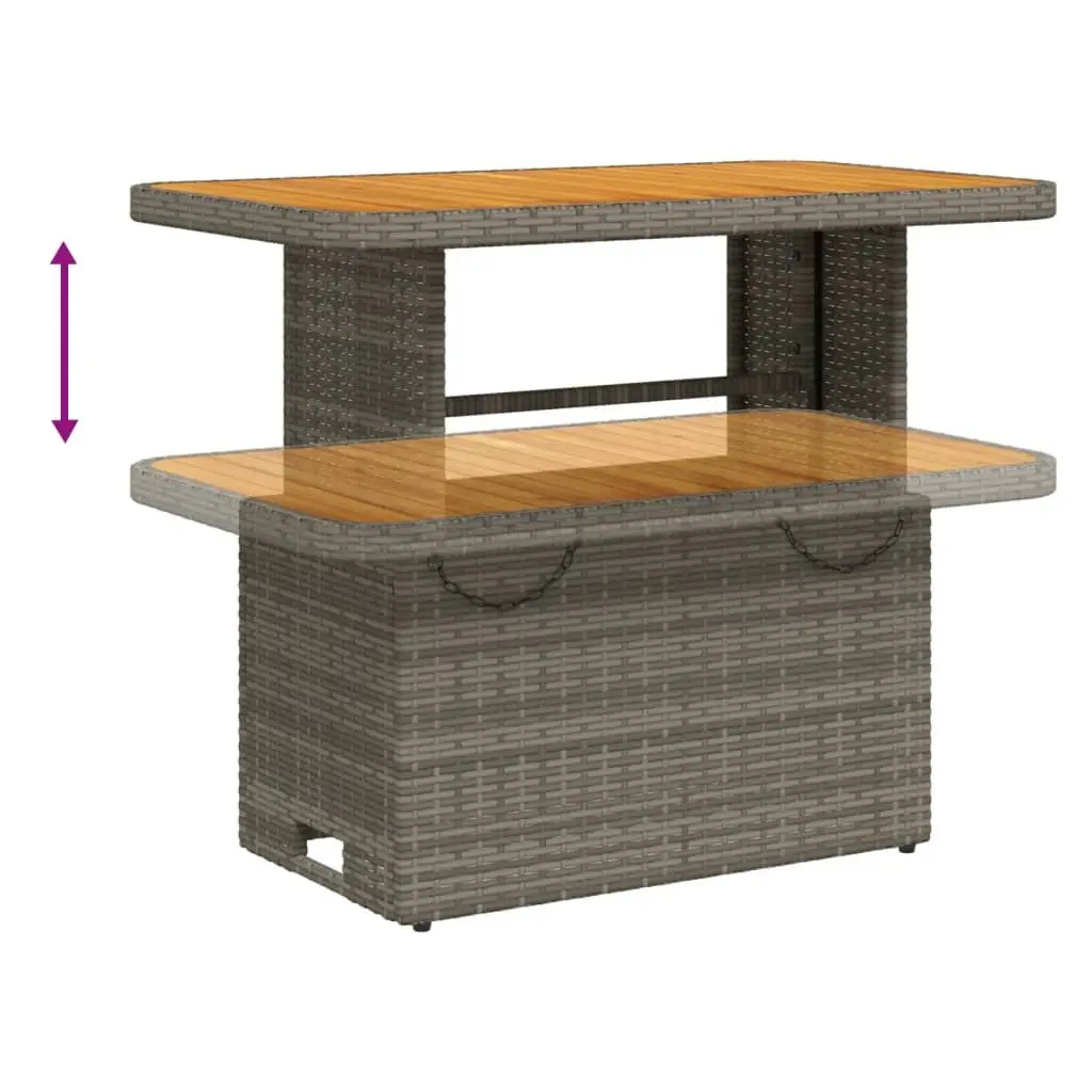 Garden Dining Set 2 Piece Grey Poly Rattan Outdoor Furniture with Cushions