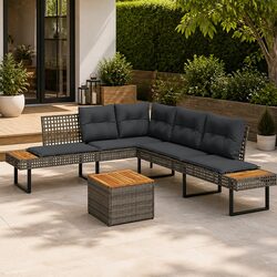 Grey Garden Sofa Set for Outdoor Comfort