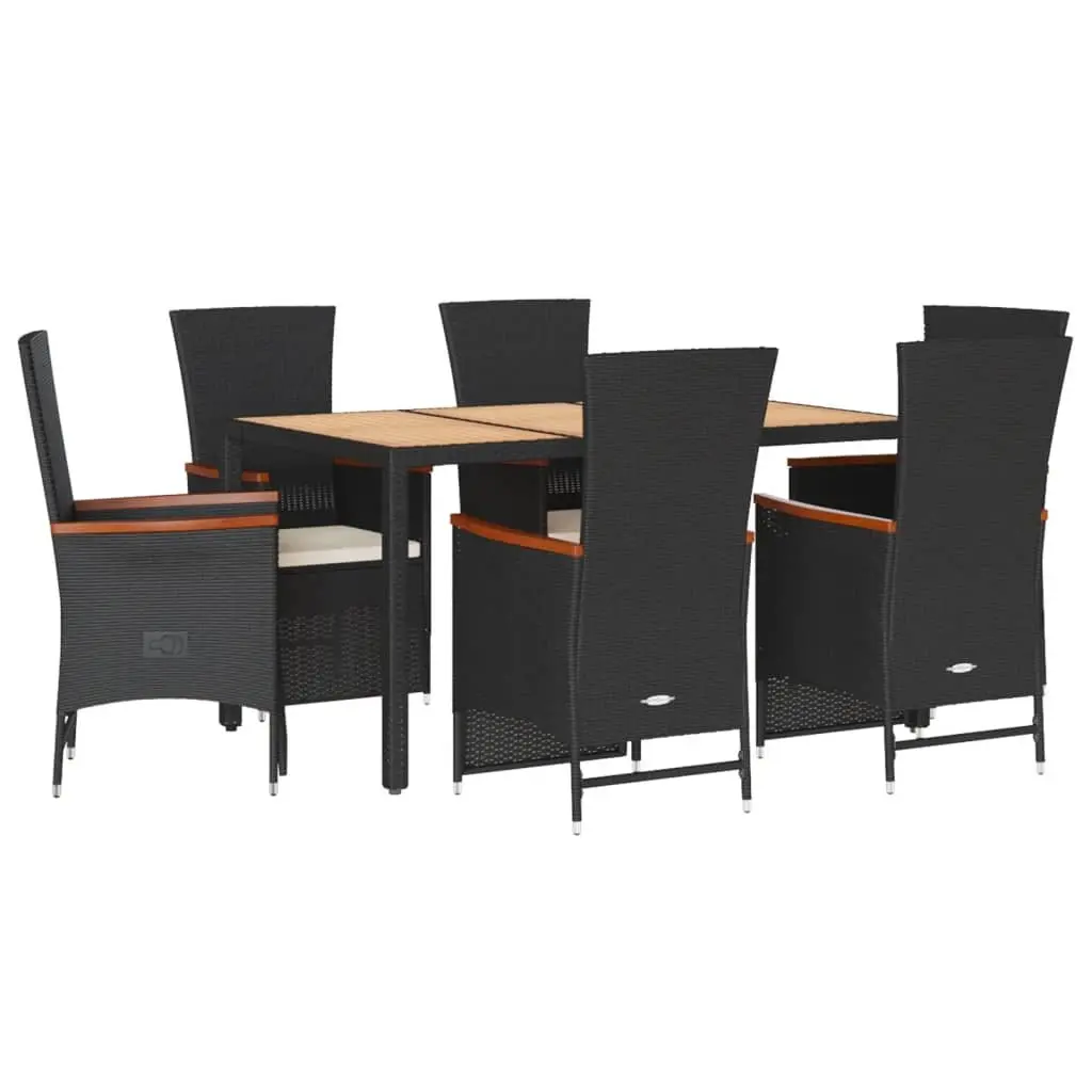 Garden Dining Set 7 Piece Outdoor Furniture Poly Rattan Patio Chairs Table
