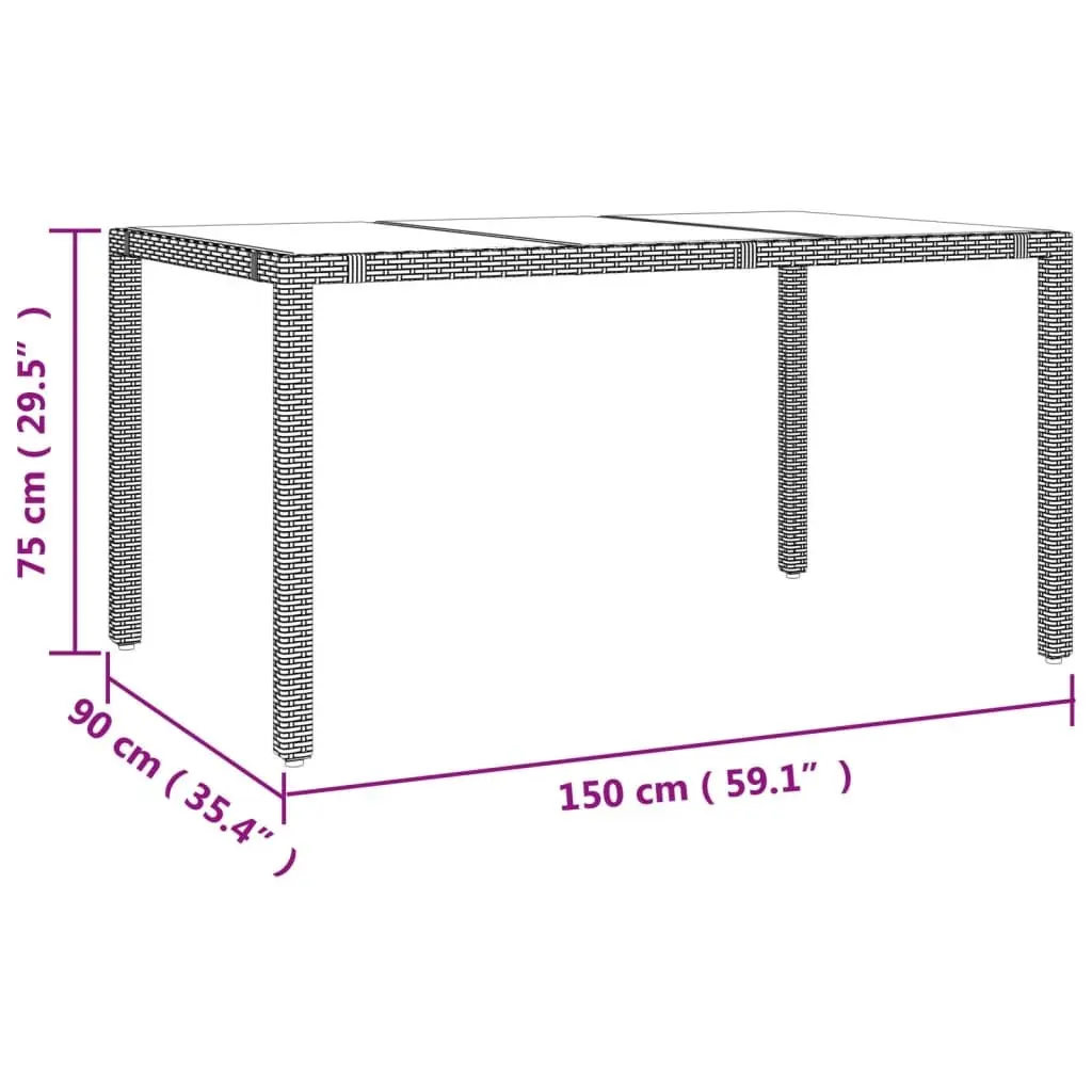 Garden Dining Set 7 Piece Outdoor Furniture Poly Rattan Patio Chairs Table