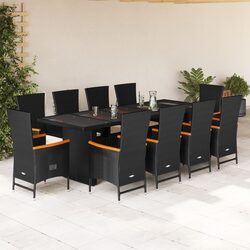Compact 11-Piece Garden Dining Set with Cushions