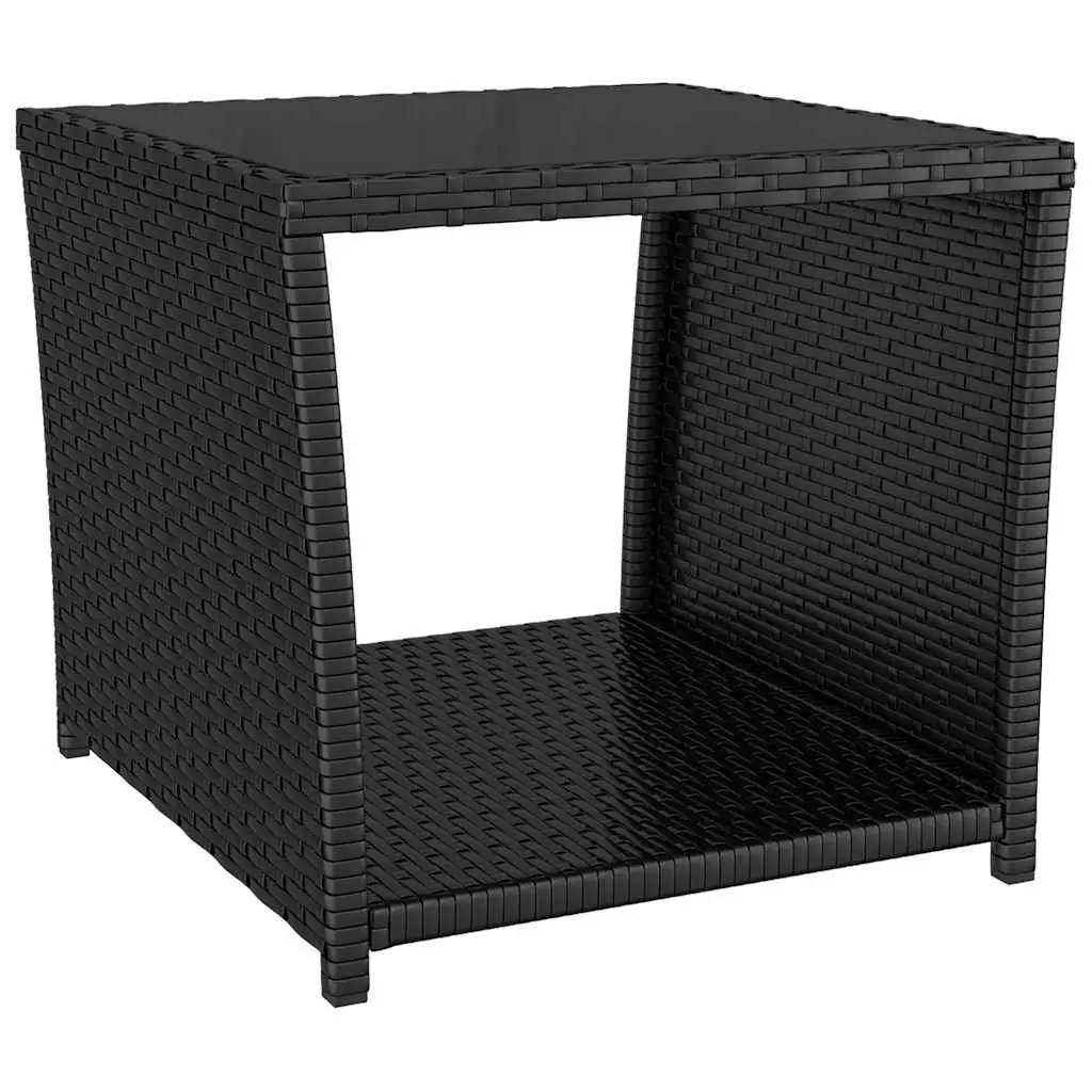 3 Piece Outdoor Dining Set Black PE Rattan Adjustable Backrest Cushions