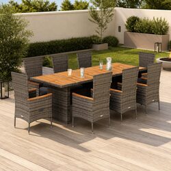 Confidently Styled Grey 9-Piece Dining Set