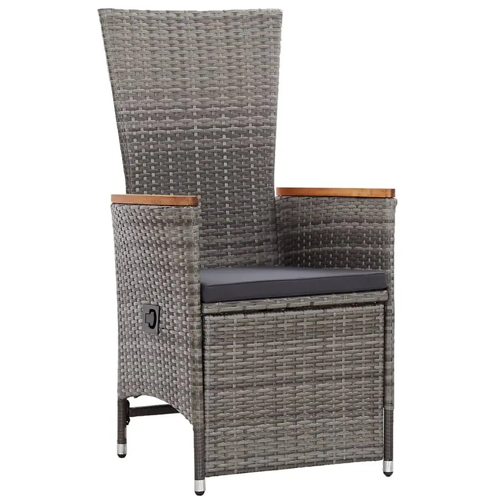 Garden Dining Set 11 Piece Grey Poly Rattan Outdoor Furniture Patio Table Chairs