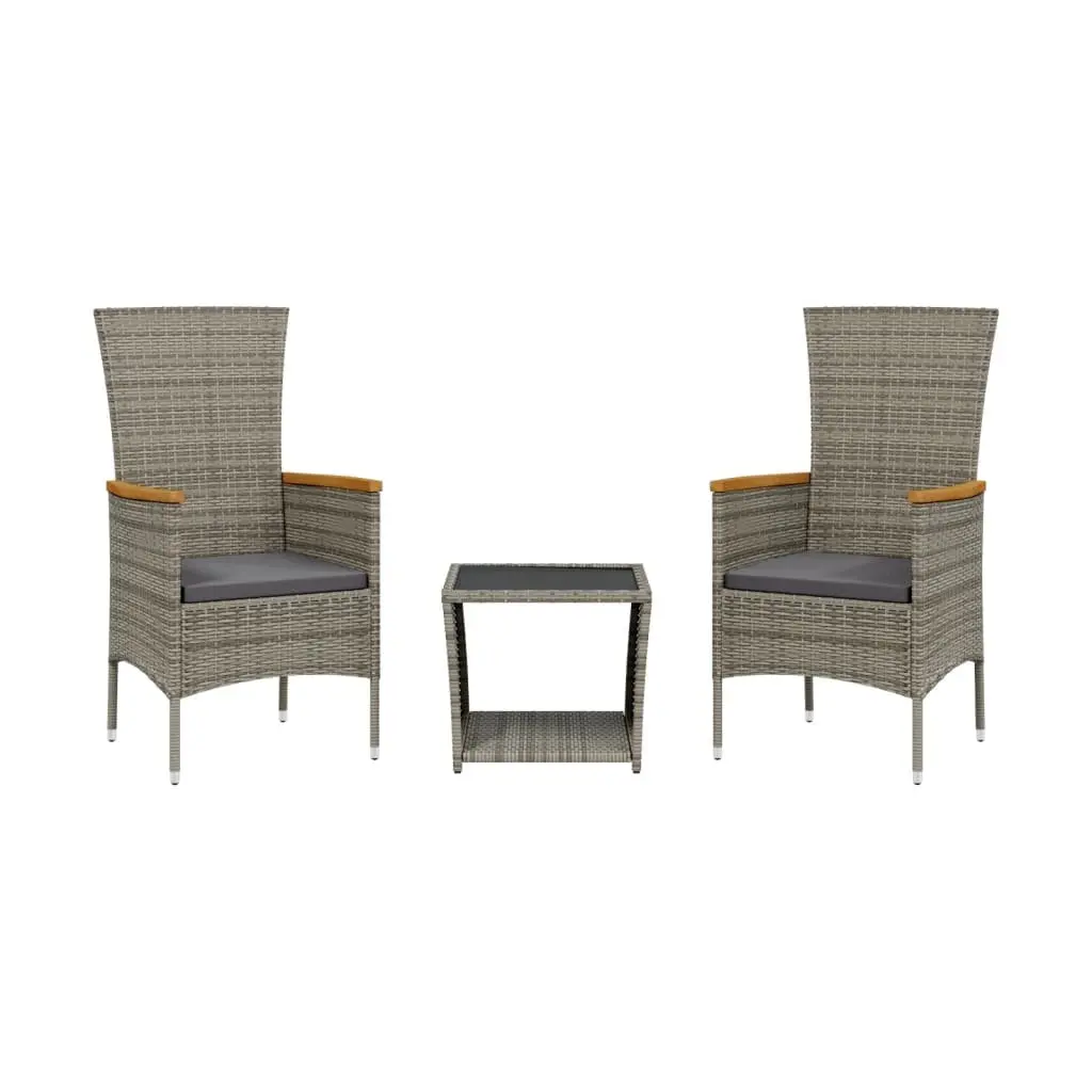 3 Piece Grey Garden Dining Set