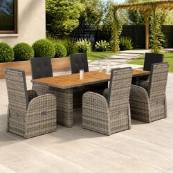 Compact 7 Piece Garden Dining Set with Cushions