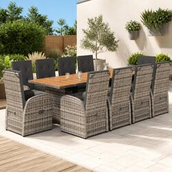 Compact and Stylish 11-Piece Outdoor Dining Set