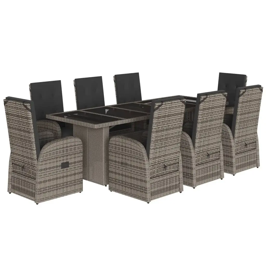 9 Piece Grey Outdoor Dining Set