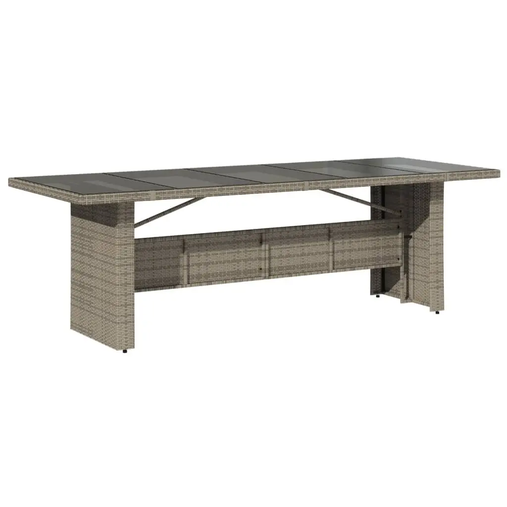 Garden Dining Set 11 Pieces Outdoor Patio Furniture with Cushions Grey Rattan