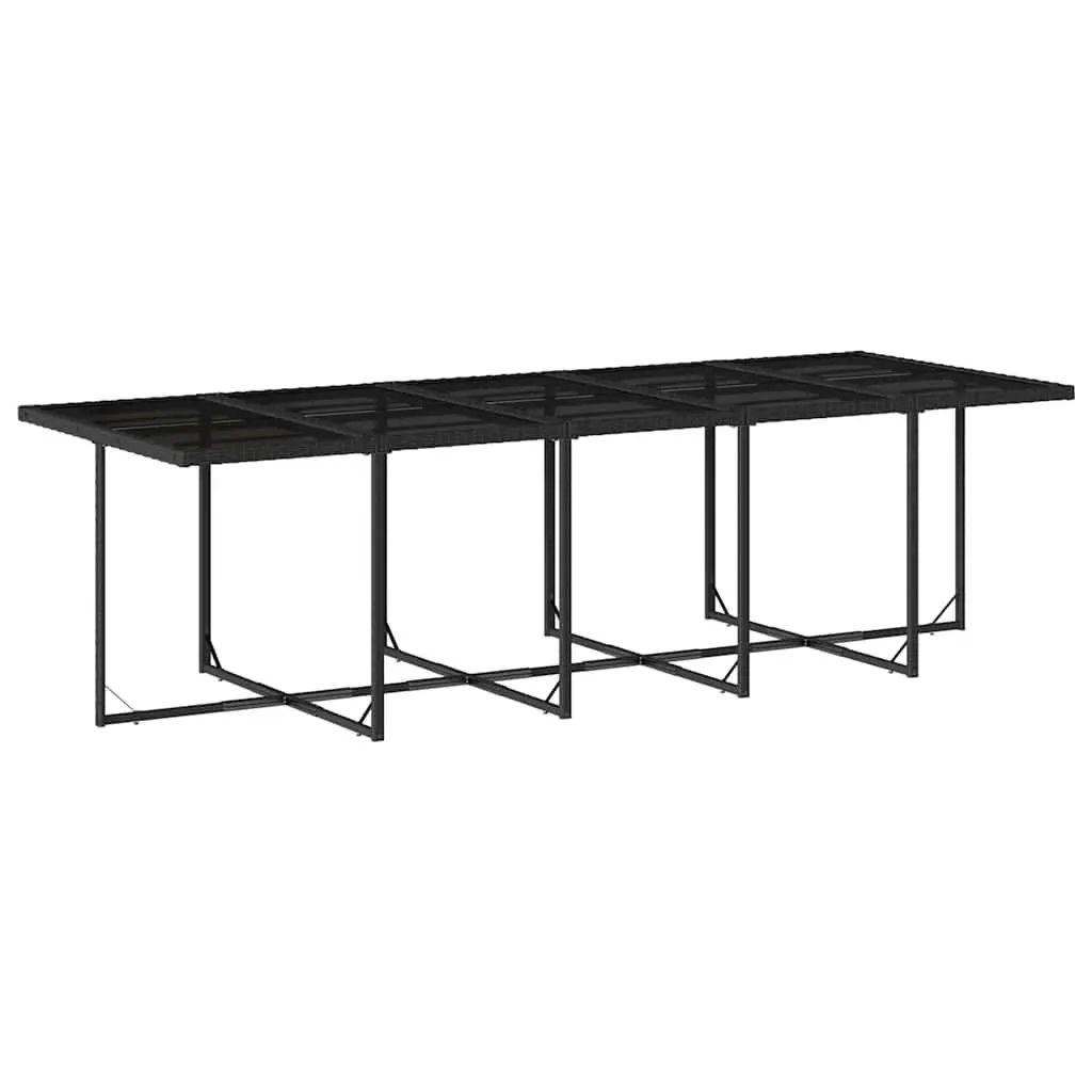 Garden Dining Set Black 15 Piece Outdoor Furniture Poly Rattan Cushions