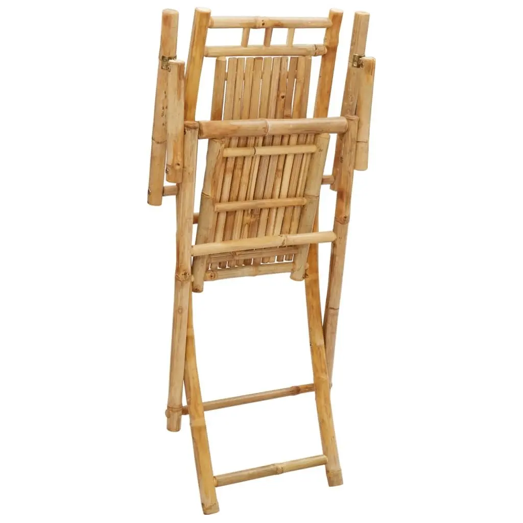 Folding Garden Chairs 8 pcs Outdoor Seating Bamboo Brown Dining Chair Set