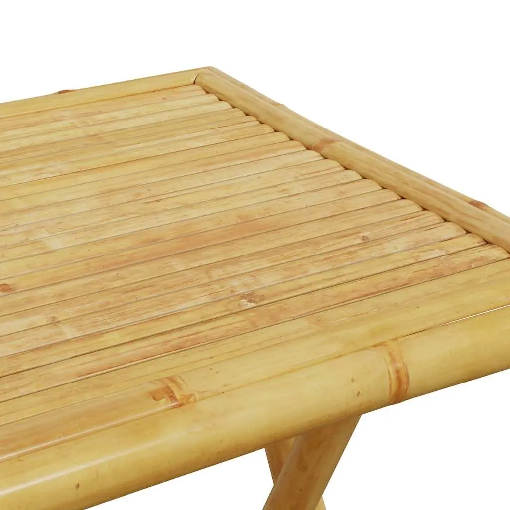 Bistro Set Brown 3 Piece Foldable Bamboo Table Chairs