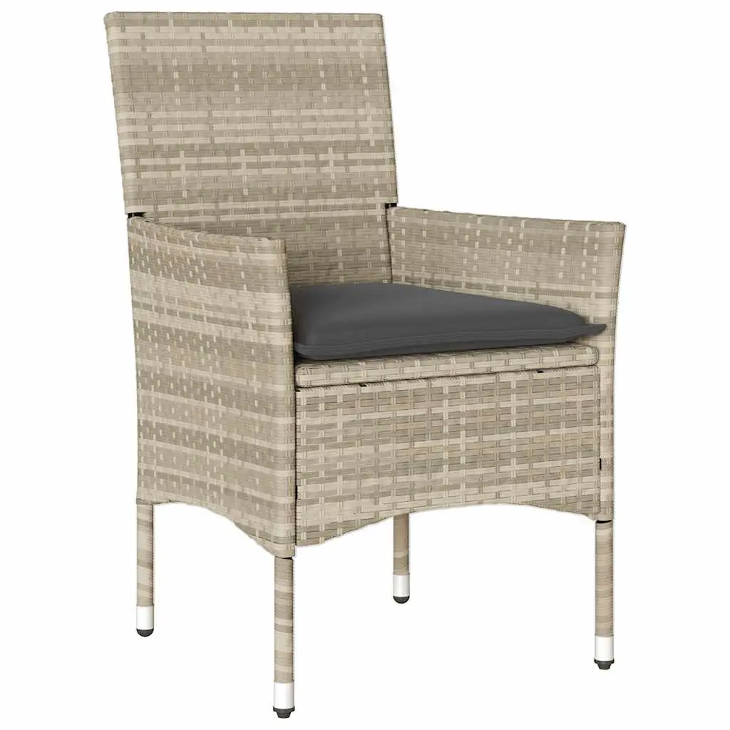 Garden Dining Set 5 Piece Outdoor Furniture Table Chairs Cushions Grey Patio