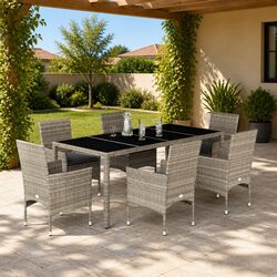 Compact 7-Piece Garden Dining Set: Perfect for Relaxation