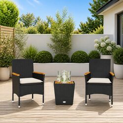 Compact and Stylish Black Bistro Set: 3 Pieces
