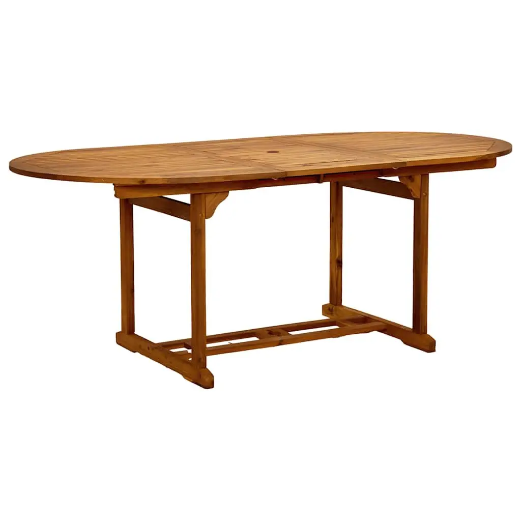5 Piece Garden Dining Set Brown Acacia Wood Adjustable Chairs Table