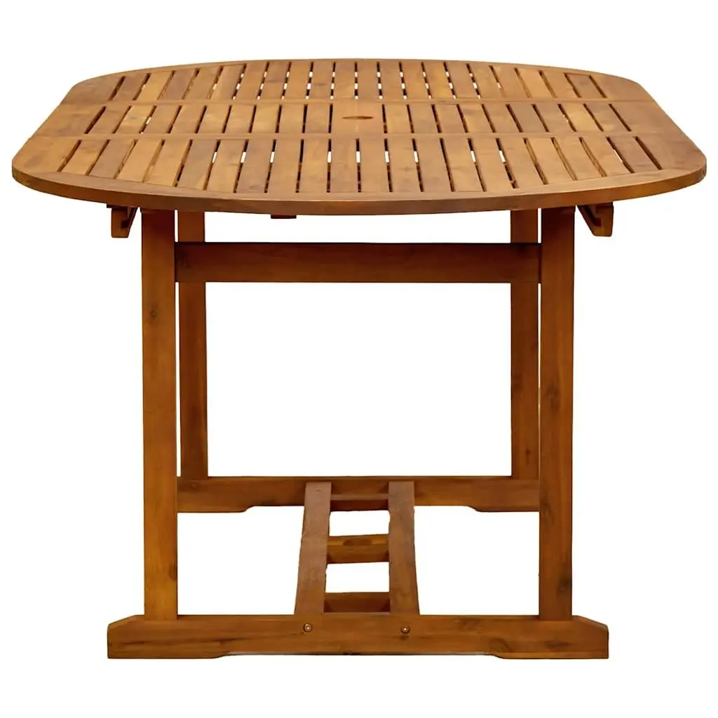 5 Piece Garden Dining Set Brown Acacia Wood Adjustable Chairs Table