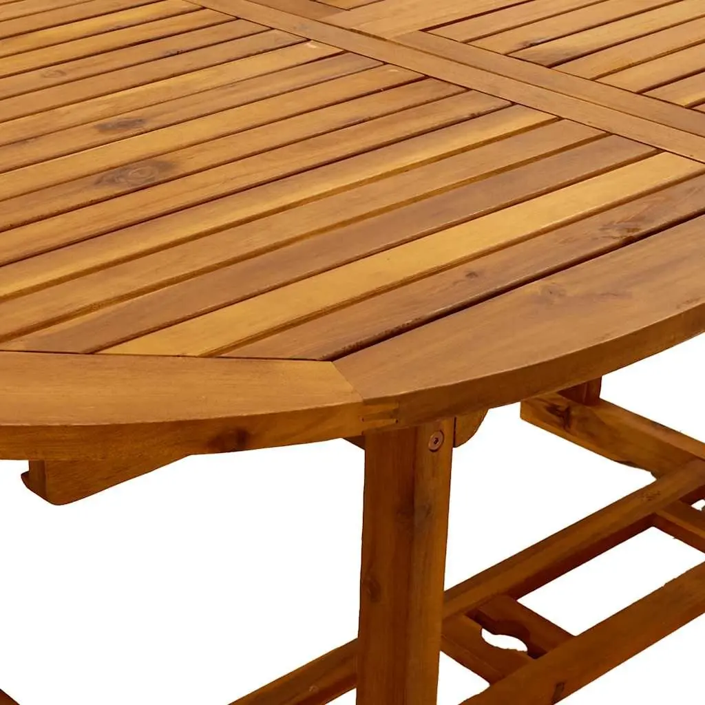 5 Piece Garden Dining Set Brown Acacia Wood Adjustable Chairs Table