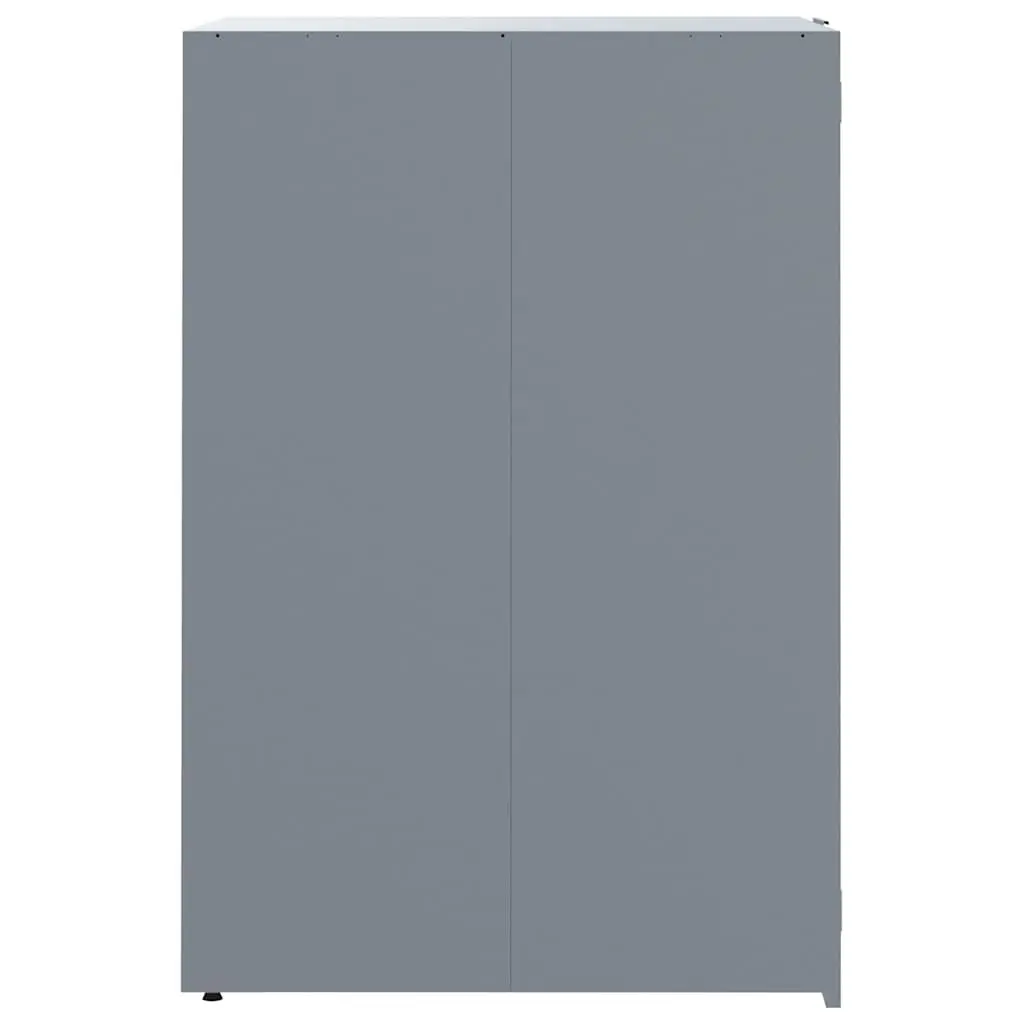 Wheelie Bin Storage Shed Grey Powder-coated Steel 3 Bin Capacity Gas-spring Lid Magnetic Closure Ventilation Panels