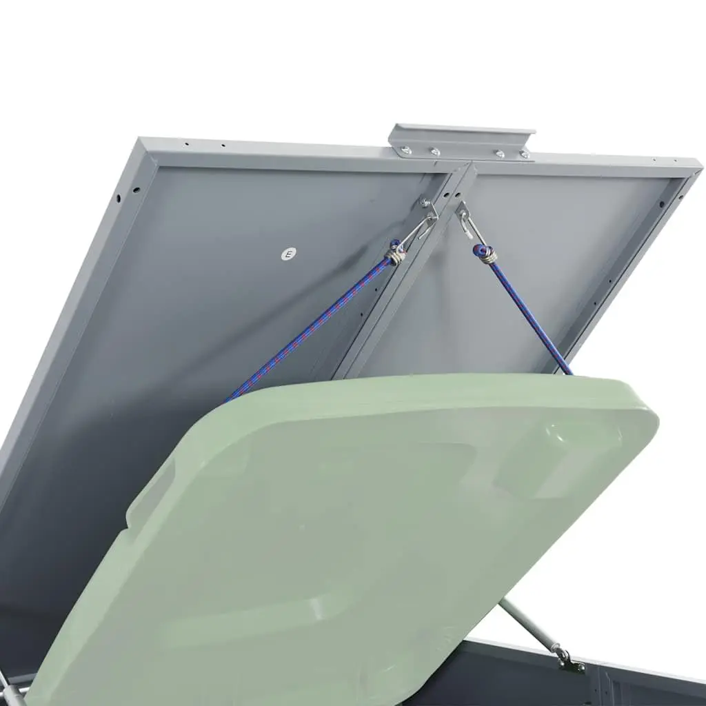 Wheelie Bin Storage Shed Grey 345x79x117cm Steel Automatic Opening Ventilation Panels