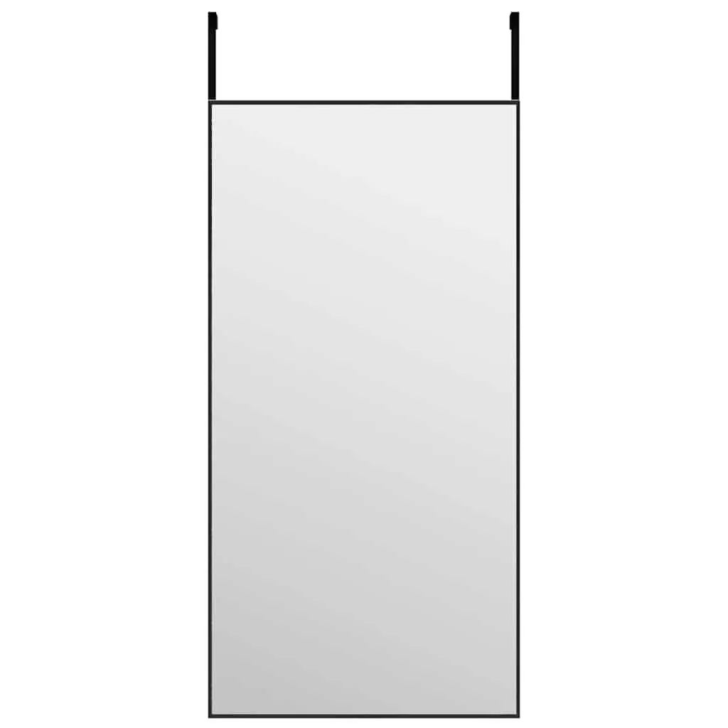 Door Mirror Black 40x80 cm Wall Hanging Glass Aluminium Frame Over Door