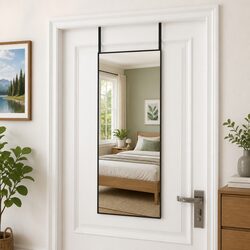 40x100cm Black Door Mirror with Aluminum Frame