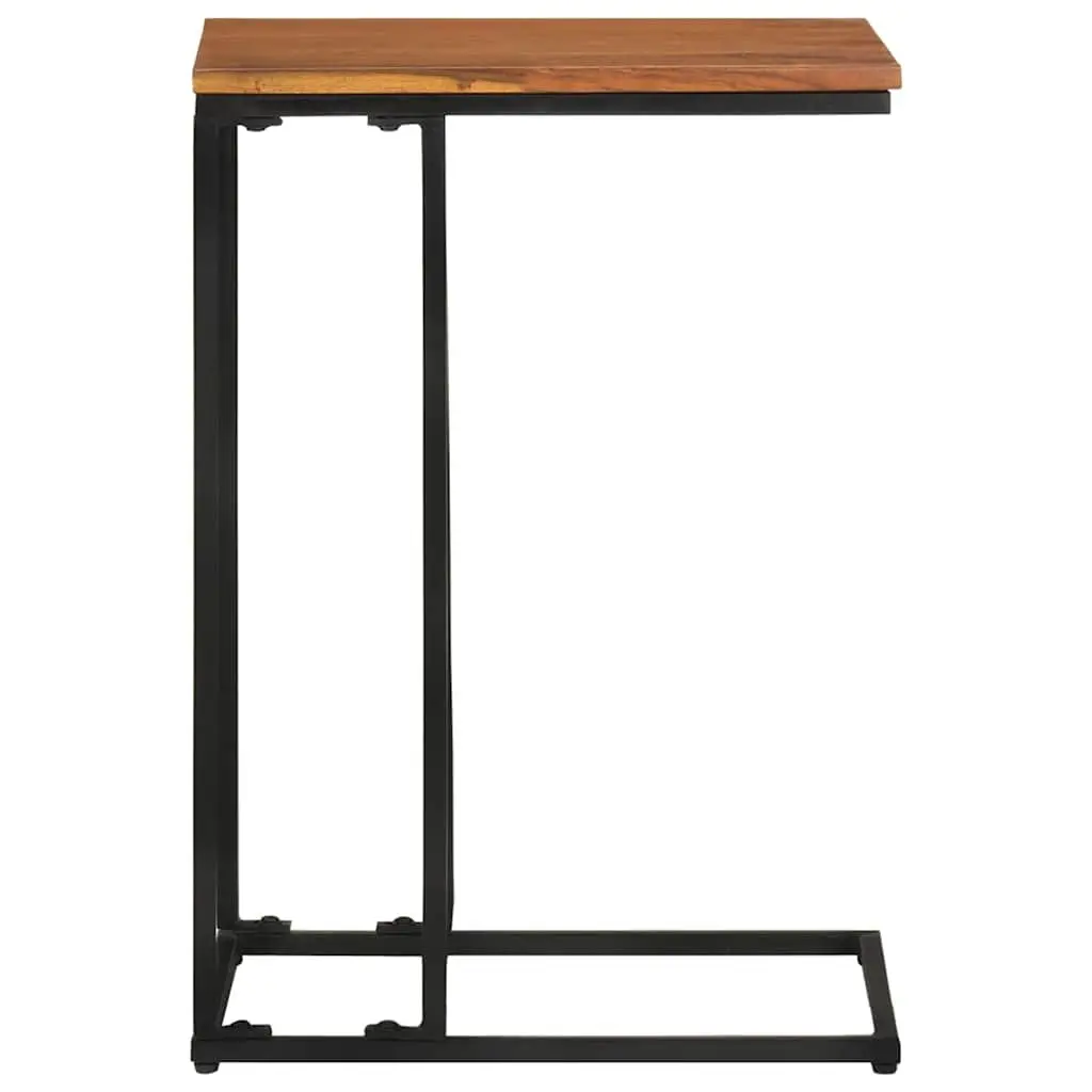 Side Table Brown 35x45x65cm Solid Acacia Wood with Powder-coated Iron Frame