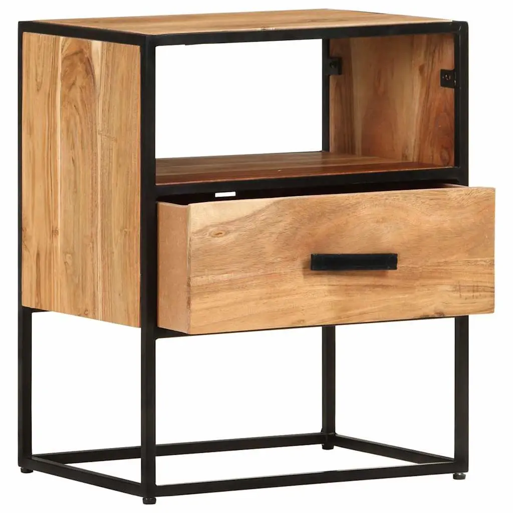 Bedside Table Brown 40x30x50 cm Solid Acacia Wood Nightstand Cabinet Drawer