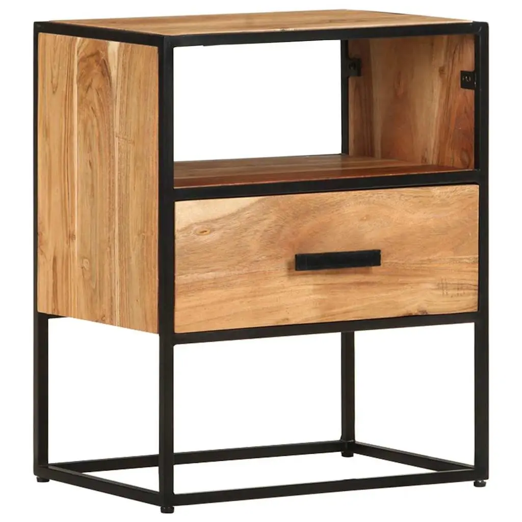 Bedside Table Brown 40x30x50 cm Solid Acacia Wood Nightstand Cabinet Drawer